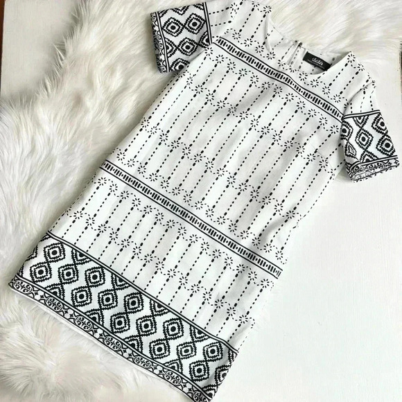 Lulu’s Graphic Price Black & White Shift Dress with Pockets - Picture 4 of 11